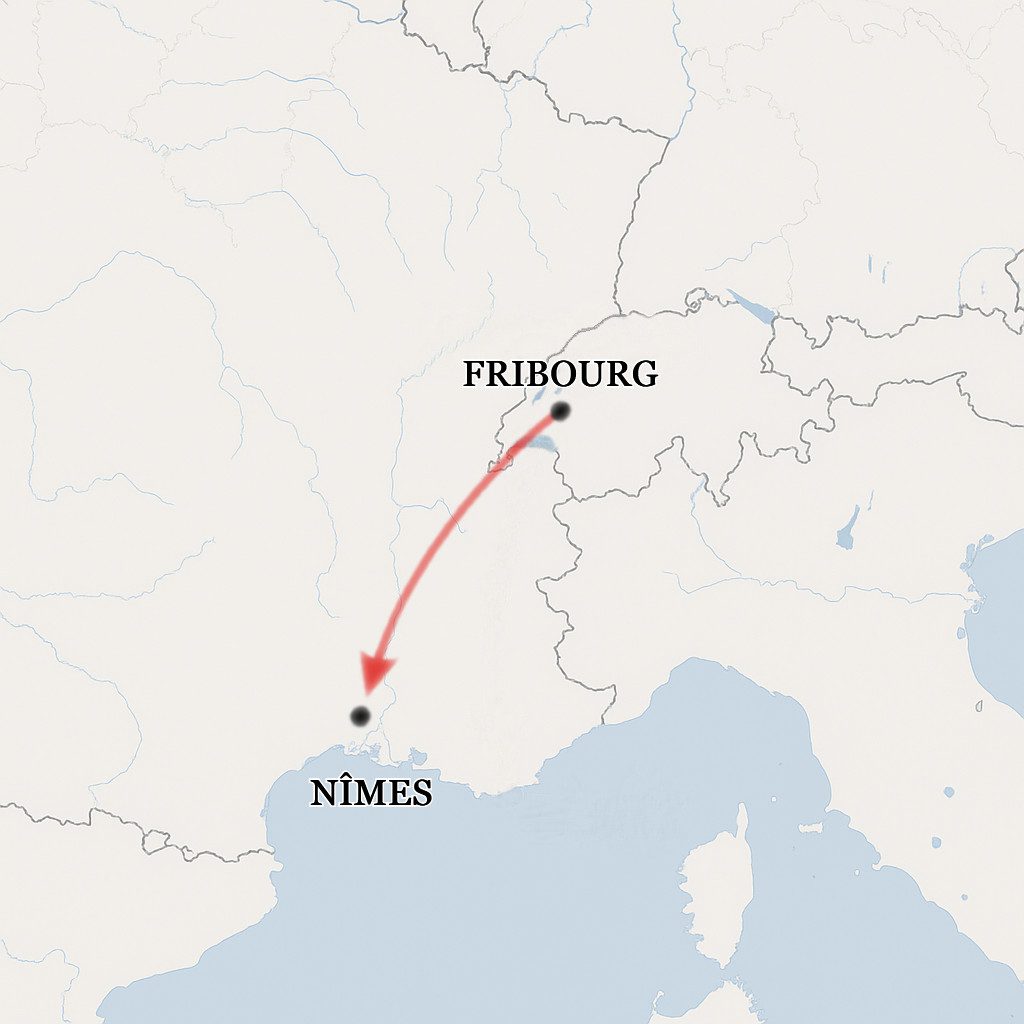 Suisse-Expat Conseil sàrl connexion entre Fribourg et Nîmes.