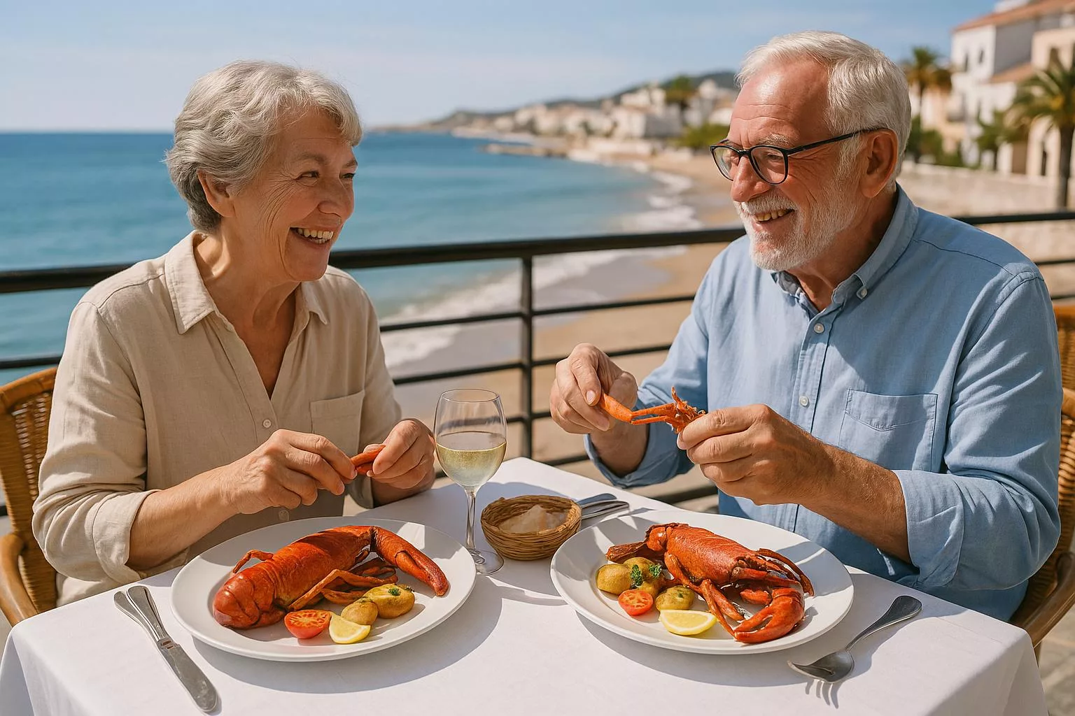 Suisse-Expat Conseil sàrl Personne agé entrain de manger un homard